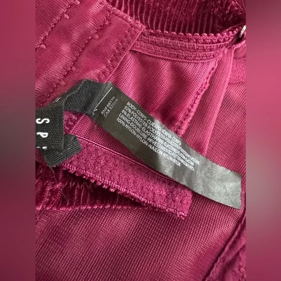 Out From Under - Anastasia Ribbed Velvet Bustier Top, Burgundy, Small - Picture 6 of 7